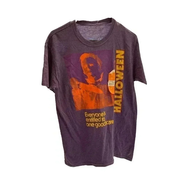 HALLOWEEN MICHAEL MYERS SIZE MEDIUM PURPLE T SHIRT - Picture 1 of 2